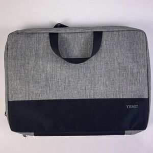 YTONET Laptop Briefcase Carry Case Gray‎ Black Padded Zippered Organizer